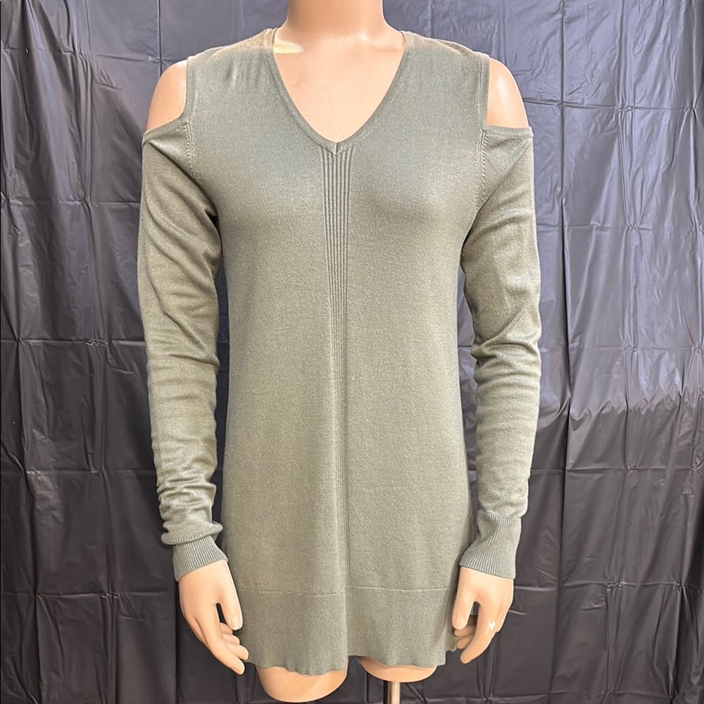 The Limited Olive Green Cold Shoulder Top